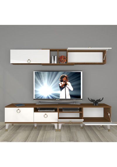 Decoraktiv Eko 5220 Mdf Gold Tv Ünitesi Tv Sehpası Ceviz - Beyaz