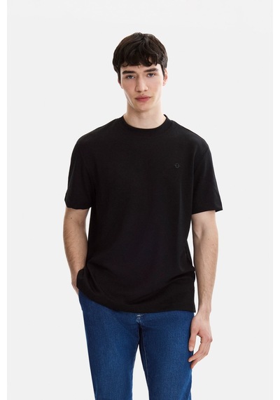 Backandbond Siyah Regular Fit Basic Bisiklet Yaka Tişört