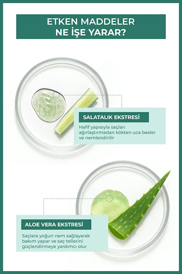 Enzym Cosmetics Doğal Saç Bakım u Besleyici Aloe Vera Ve Salatalık Tonik 200 Ml