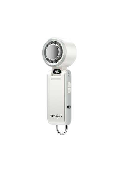 Vention Usb 5v Şarjlı Süperiletken Soğutmalı Yüksek Hızlı El Fanı Led Ekranlı 100 Kademeli Katlanabilir Mini Vantilatör - Beyaz