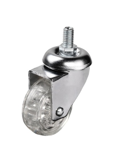 Hts 302 - 50x20 Mm Şeffaf Makaralı Vidalı Teker Çok Renkli
