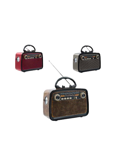 Eskitme - 217 - Nostalji Tasarımlı Bluetoothlu Nostalji Radyo Ahşap - Spt-gld - Nostaljik Görünümlü