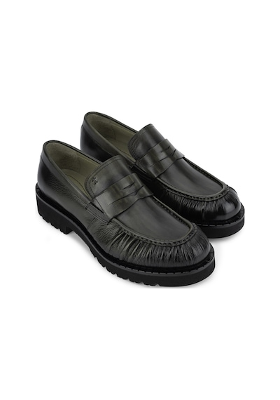 Tamer Tanca Erkek Hakiki Deri Yeşil Loafer Ayakkabı 987 231 Erk Ayk Sk25-26 Olıve Yeşil