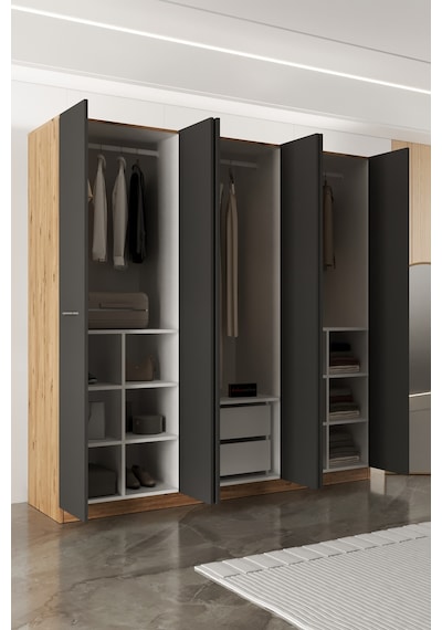 Aeka Ae-2190 Hisar 6 Kapaklı Çok Bölmeli Askılı Ve Raflı Geniş Hacimli Gardırop 210x210 Cm Atlantik Çam - Antrasit Aeka Ae-2190 Hisar 6 Kapaklı Çok Bölmeli Askılı Ve Raflı Geniş Hacimli Gardırop 210x210 Cm Atlantik Çam - Antrasit