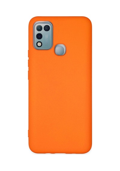 İnfinix Hot 10 Play Kılıf Nano İçi Kadife Silikon - Turuncu -