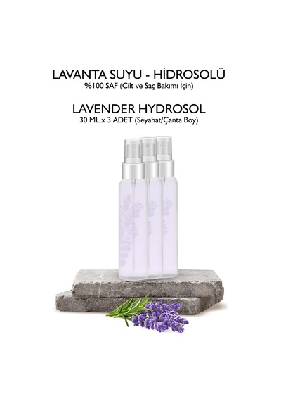 Lavanta Suyu Hidrosol 3 X 30 Ml. Lavender Hydrosol Lavanta Hidrosolü Seyahat/çanta Boy 3'lü
