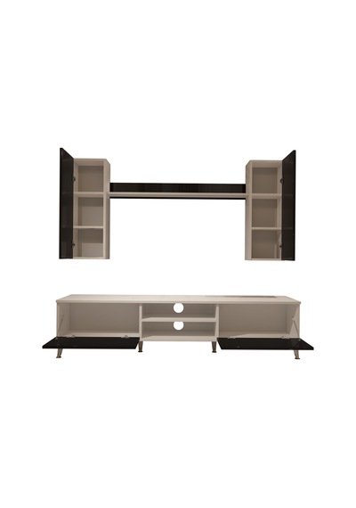 Decoraktiv Eko 7 Mdf Dvd Gold Tv Ünitesi Tv Sehpası Beyaz - Siyah