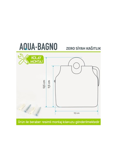 Aqua Bagno Zero Tuvalet Kağıtlığı - Mat Siyah