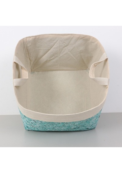 Humi 36x36x28 Cm Doğal Bambu L Sepet Mavi