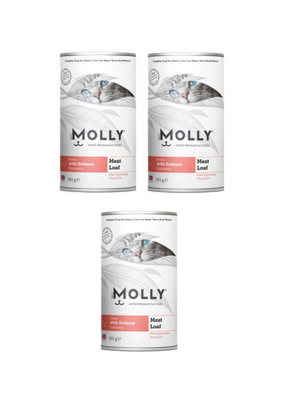 Molly Kitten Somonlu Pate Ezme Yavru Kedi Konservesi 395 G X 3 Adet