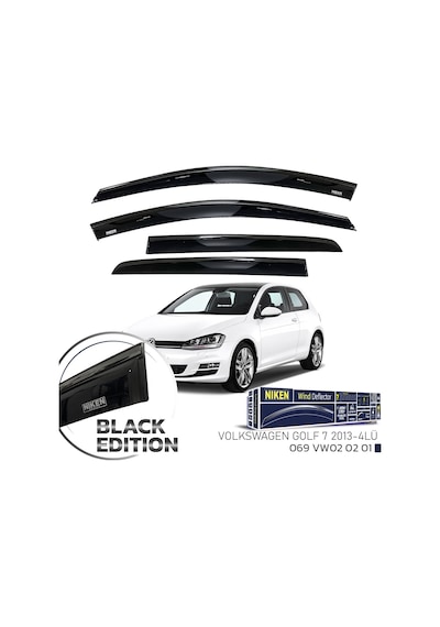 Niken Volkswagen Golf 6 Cam Rüzgarlığı Siyah Kromlu 4'lü 2009-2013 Arası Uyumlu