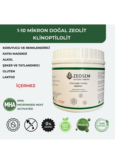 Zeosem Zeolit -Klinoptilolit Mha Ultra Mikronize 1-10 Mikron 300 G