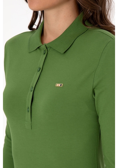 U.S. Polo Assn. Kadın Yeşil Basic Polo Yaka Sweatshırt 50313593-VR054