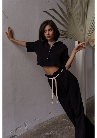 Mai Collection Mai Studios Co. Olympos Halatlı Siyah Müslin Takım Siyah