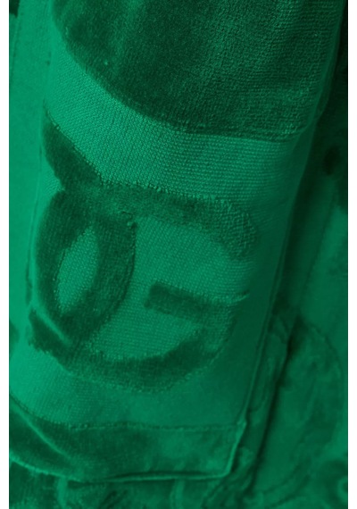 Dolce & Gabbana Casa Unisex Logo-jacquard Bornoz, Pamuklu Havlu, Lüks, Rahat Ve Şık Yeşil