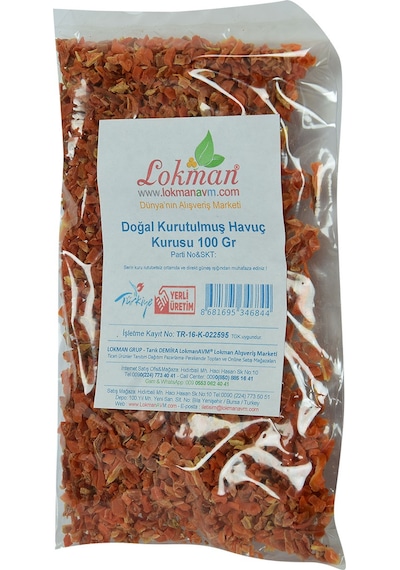 Lokman Avm Doğal Kurutulmuş Havuç Kurusu 100 G