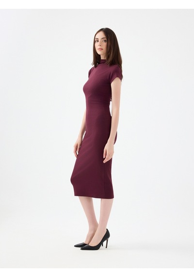 Slim Fit Kadın Elbise Burgundy