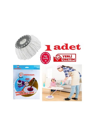 Safir Wermoplast Yedek Mikrofiber Vileda Mop Ucu Başlığı 1 Adet