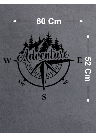 Pusula Ve Macera Sticker - Adventure 4x4 Off Road Pickup Sticker - Araba Oto Karavan Sticker - 00302 60x52 Cm