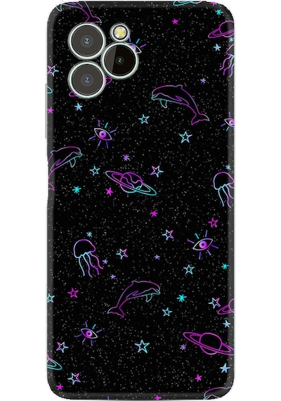Oukitel C21 Pro Kılıf Resimli Desenli Silikon Platinium Series Samsung Galaxy Uyumlu Yunus Göz 1860