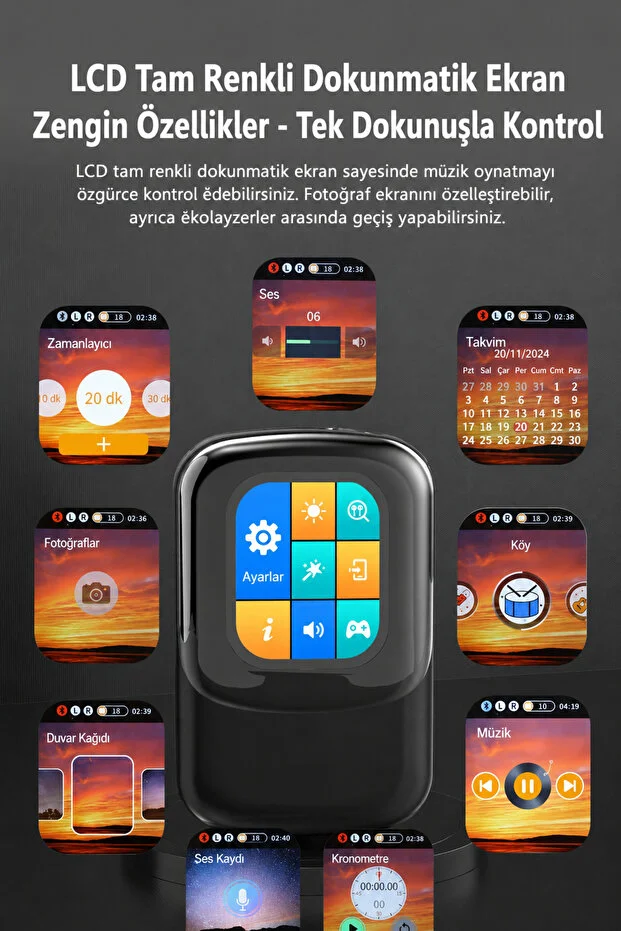 Tastech Talkie One Ai Large Model Akıllı Kulaklık Ve Dokunmatik Ekranlı Şarj Kutusu Yapay Zeka Destekli Dil Çeviri, Hoparlör, Sesli, Powerbank Tws Özellikli Kulakiçi Kulaklık