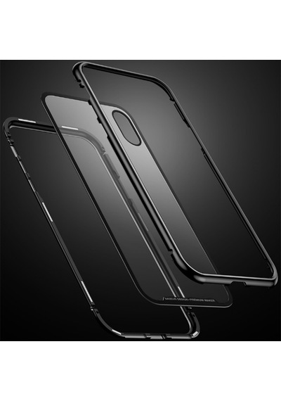 Baseus Apple Uyumlu iPhone Xs Max Arkasi Cam Manyetik Metal Frame Kilif 119550739 - Renk / Gümüs