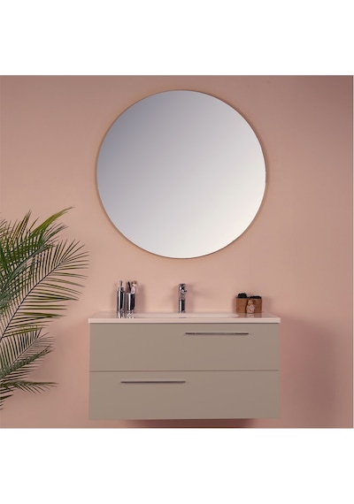 Kobos Serenity 100 Cm Banyo Dolabı Seti Latte Kahve