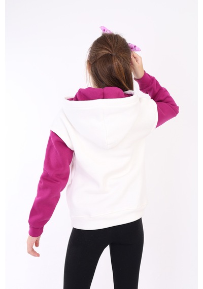 Toontoy Kız Çocuk Baskılı Sweatshirt Ekru