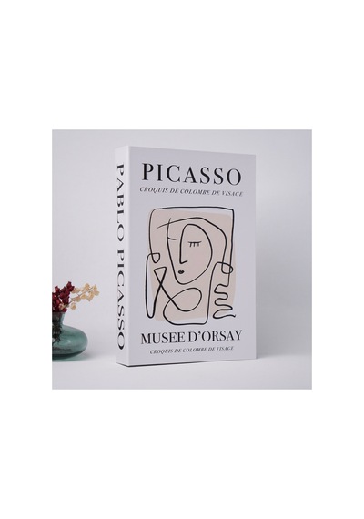 Kitap Görünümlü Dekoratif Kutu Picasso, İskandinav Tarzı Kitap Şeklinde Saklama Kutusu - Bgadekkutupcsso