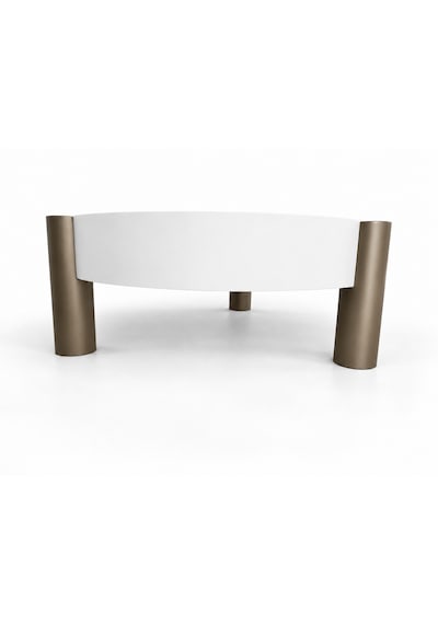 Noryn Yuvarlak Orta Sehpa Çap 90cm Beyaz Ve Bonj Renk Metal Ayak 35cm Modern Tasarım Dekoratif Beyaz - Bonj19 Noryn Yuvarlak Orta Sehpa Çap 90cm Beyaz Ve Bonj Renk Metal Ayak 35cm Modern Tasarım Dekoratif Beyaz - Bonj19