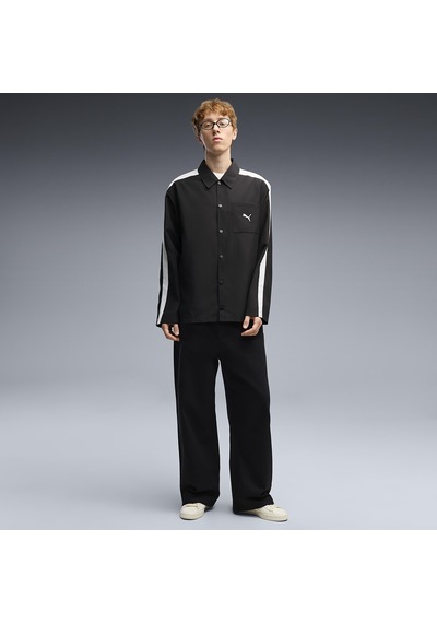 Puma T7 Relaxed Woven Erkek Siyah Günlük Stil Gömlek 63836201