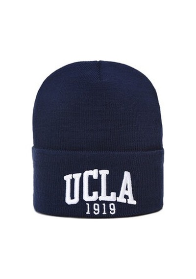 Ucla Lanıta Lacivert Bere Nakışlı - Unisex Bere Lacivert