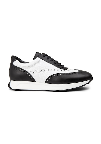 Deery Hakiki Deri Siyah Beyaz Erkek Sneaker Ayakkabı - 00750Mbyze01 Beyaz