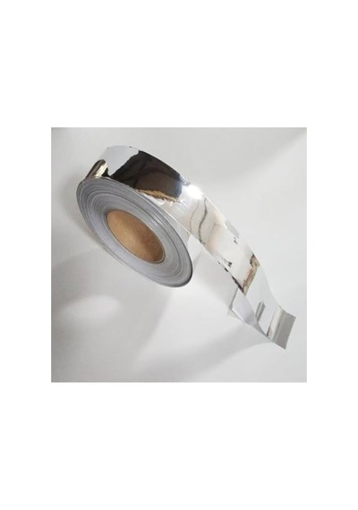 Krom Nikelaj Bant Yapışkanlı Araç Çıta Direk Kaplama Folyo - 10 Cm X 5 Metre