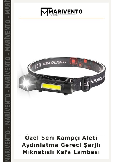 Özel Seri Kampçı Aleti Aydınlatma Gereci Şarjlı Mıknatıslı Kafa Lambası Çok Renkli