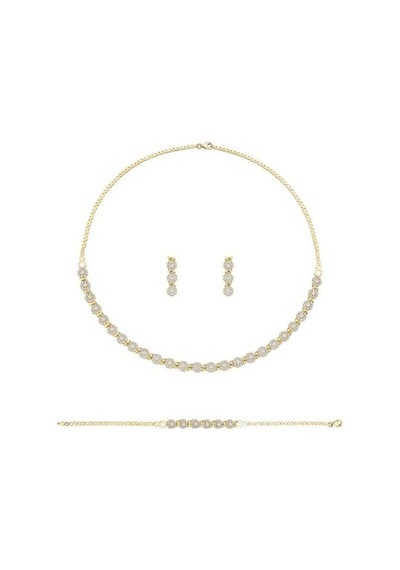 14 Ayar Çiçekli Dolunay Set Zincirli 22.00 Gram