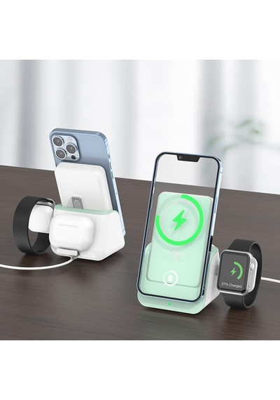 Kablosuz Power Bank Magsafe Uyumlu Büyük Güç Kaynağı Şarj Seti 10000 Mah Stand Olabilir Cep Telefonu Tablet Saa