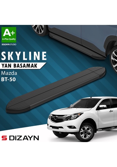 S-dizayn Mazda Bt-50 Pick-up Skyline Siyah Yan Basamak 193 Cm 2006-2012 A+ Kalite
