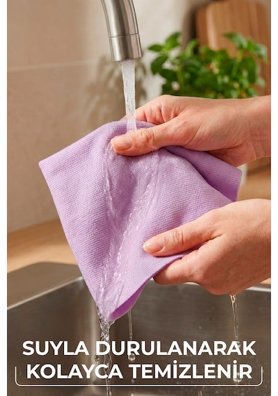 Actifibre Pro Kitchen Mikrofiber Bez, Pva Kaplama, İz Bırakmayan Tasarım Mavi Mor