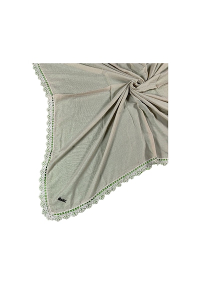 Mim Eşarp Enba Pamuklu İğne Oyalı Namaz Ve Mevlüt Örtüsü 110x110 Cm Vizon