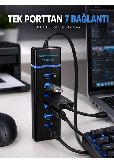Lb Usb Hub 7 Port Usb 3.0 Çoklayıcı Windows Uyumlu