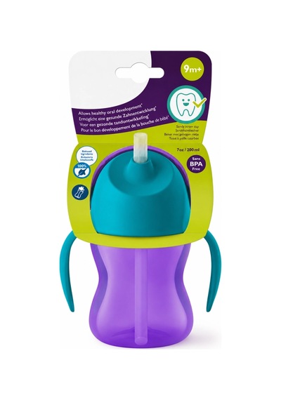 Mey İthalat Desenli Pipetli Bardak 200 Ml Kız