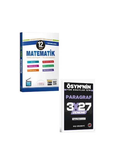 Sonuç 2027 Derece 12.sınıf Matematik Set+ Evp Akademi Paragraf