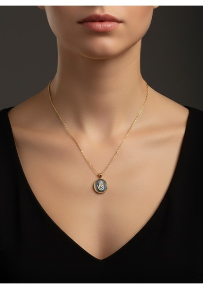 G&a Jewels - Koruyucu Dokunuş - 925 Ayar Oksitli Yaldız Altın Kaplama Gümüş Kolye Altın - Gümüş G&a Jewels - Koruyucu Dokunuş - 925 Ayar Oksitli Yaldız Altın Kaplama Gümüş Kolye Altın - Gümüş