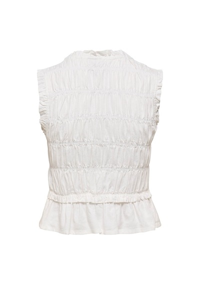 Only Onlgoa S/s Lınen Bl Frıll Top Cc Pnt Beyaz Kadın T-shirt 15363693