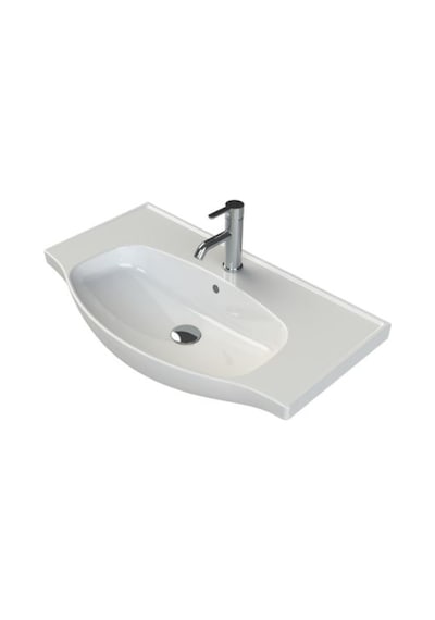 Turkuaz Seramik Lila Etajerli Lavabo 80 x 45 CM