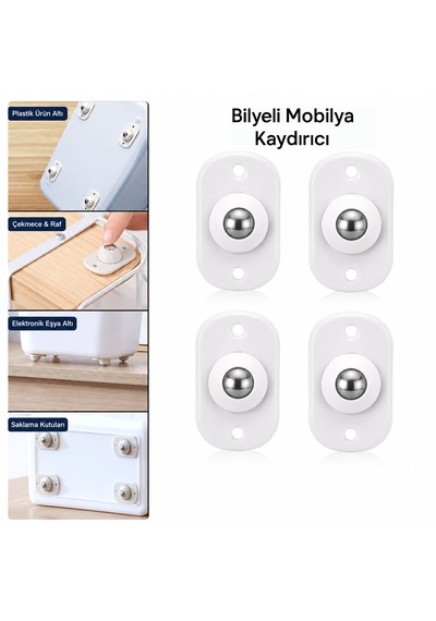 Kartelalı 4pcs Tek Bilya Tekerlekli Mobilya Eşya Taşıma Aparatı 360 8kg Taşıma Kapasite 5639