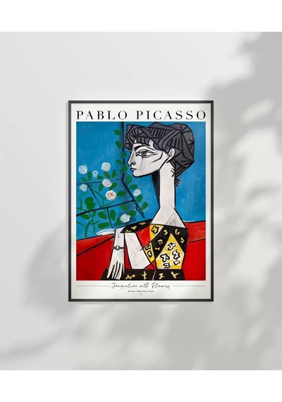 Çerçevesiz Poster Pablo Picasso Jacqueline With Flowers