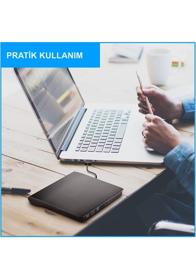 Hymark USB 3.0 Taşınabilir CD DVD Yazıcı Okuyucu