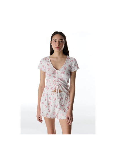 Penti Pembe Blossom Pamuklu Pointel Tişört Pijama Üstü